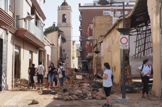 Una calle afectada por las inundaciones de Valencia en 2024